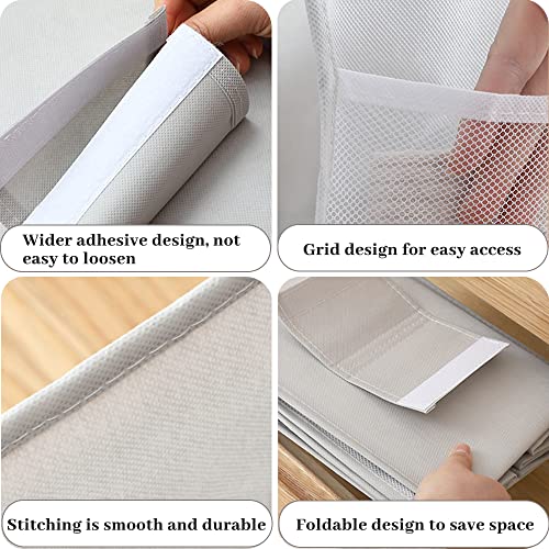 XiXiRan Schrank Organizer Hängend, 2 Fächer Kleiderschrank Organizer Hängend, mit 6 Netzseitentaschen, Faltbare Platzsparend Ordnungssystem für Zimmer - Grau