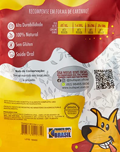 BULLS PET Petisco Natural Trança Bovina - 3 Unidades