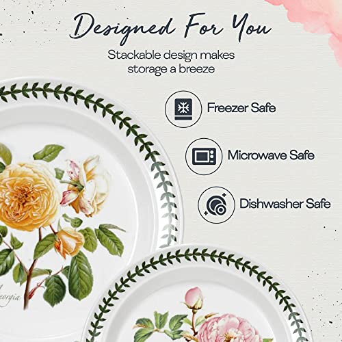 Portmeirion Botanic Roses 12-Piece Dinnerware Set | Service For 4 | Made Of Earthenware | Kitchen Serveware Set | Dinner And Salad Plates, Cereal Bowls | Dishwasher And Microwave Safe #TOP5
