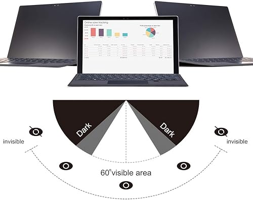 Vista 2 de FILMEXT Filtro protector de pantalla de privacidad totalmente extraíble para Microsoft Surface Pro X/Surface Pro 8, filtro antirreflejo antiespía