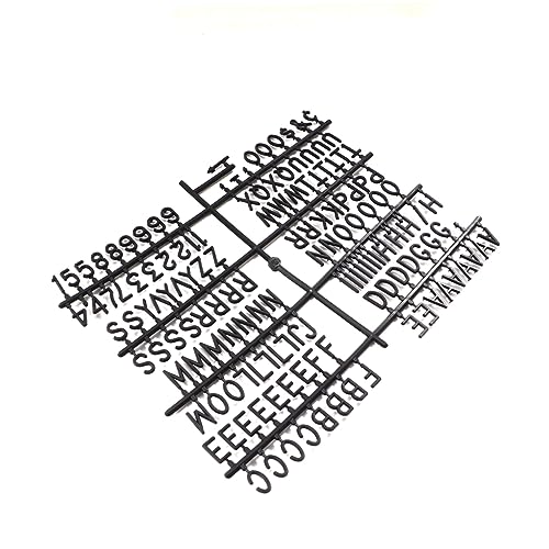SHINEOFI Plastic Letter Board Characters Set Black Plastic Letters for English Message Board 5pcs for Changeable Signage