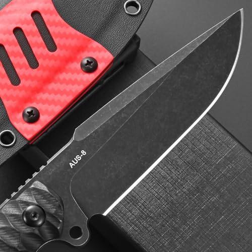 Eafengrow EF162 Fixed Blade Knife AUS-8 Steel Blade G10 Handle Full Tang Compact EDC Tool Fix Knifes for Outdoor Camping Survival(Black) by Eafengrow - Used condition - Image 4