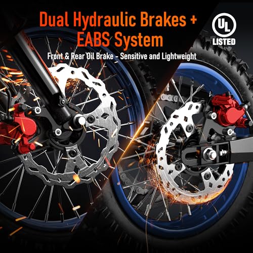Image of QuietEase Electric Dirt Bike for Adults Teens, 3000W Brushless 220Nm Motor - 45 Slope, 38 MPH, 48V /23.4Ah Removable Battery, Dual Hydraulic Brakes & Full Suspension Electric Motorcycle for Age 13+