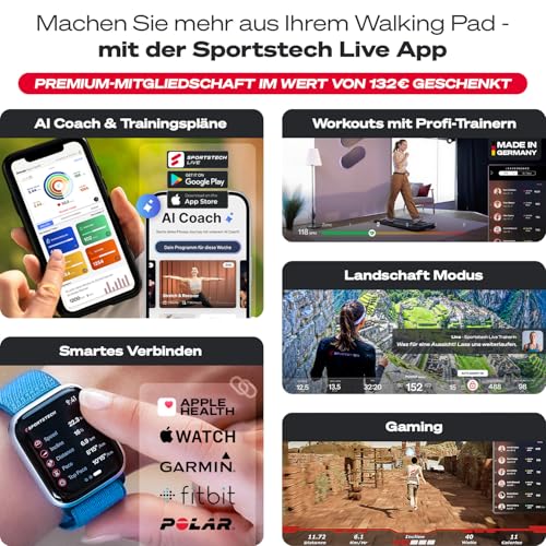 Büro Laufband Sportstech sWalk Walking Pad mit LED Display und App