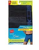 Hanes Mens Black/Gray X-Temp Perfect Stretch 4-Pack Poly Boxer Briefs, M