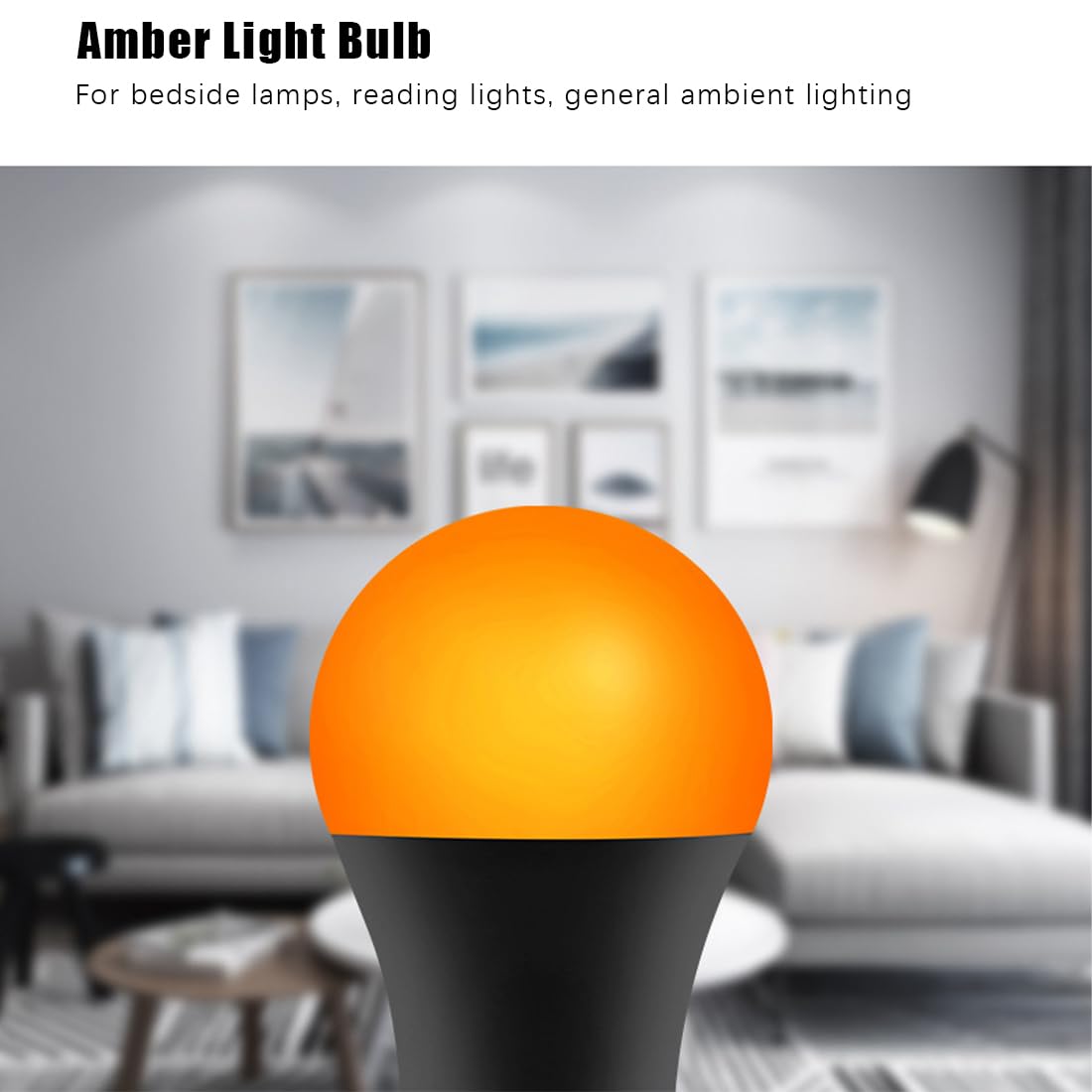 enwant 8W Amber Light Bulbs 1800K, Warm Light A19 Light Bulbs 50W