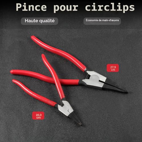 LEONTOOL Pince plate spéciale à bec incliné pour circlips, pince inversée, anneau et cordon anti-perte, pour boîtes de transfert de transmission, 20,5 cm – vue 6