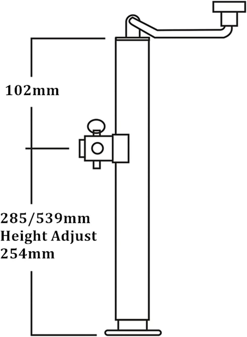 Manual Jack Marine Boat Round Weld On Pipe Trailer Jack Load 2000lbs Trolley(