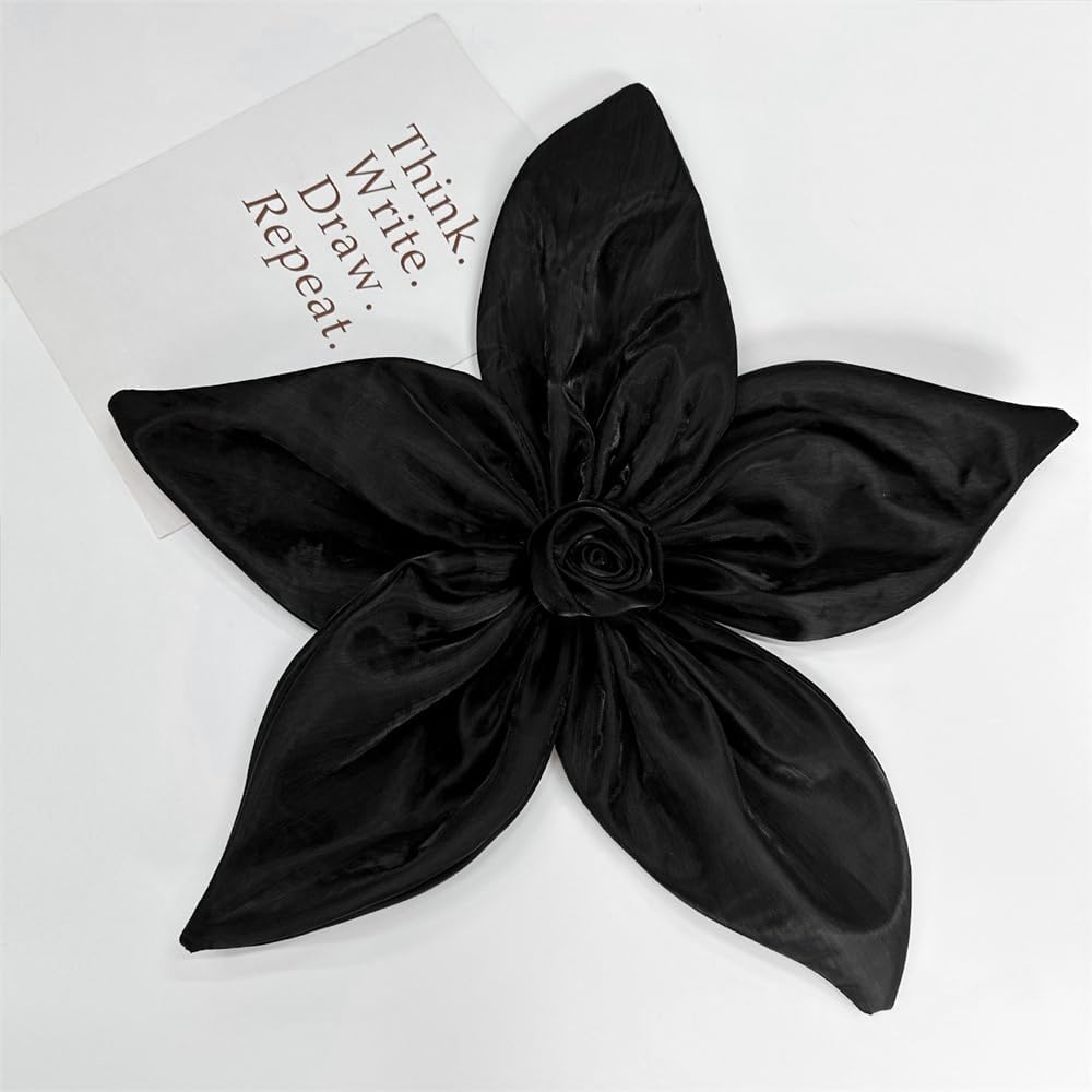 Dainty Silk Fabric Flower Brooch Pin for Women Girls Fashion Handmade Extra-Large Flowers Brooches Lapel Pins Corsage Boutonniere Elegant Wedding Holiday Festival Dress Accessories Jewelry - Image 6