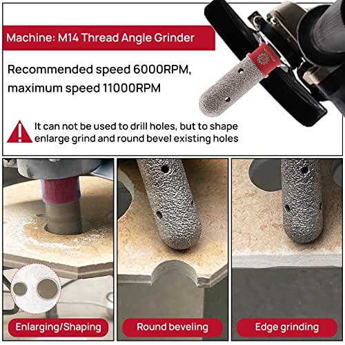 FOCSTOL Diamond Finger Milling Bits 20mm for Enlarging Grinding and Shaping Existing Holes in Tile Porcelain Ceramic Marble Granite Masonry Stone Countertop M14 Thread - Image 4