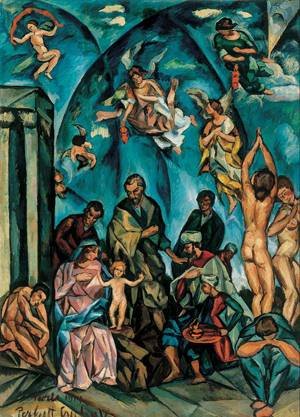 Peinture à l'huile Adoration de The Magi, le cadeau idéal pour amateurs d'art de 1914
