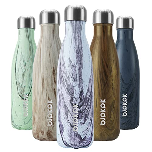 Image of BJPKPK Stainless Steel Water Bottles 17 oz Reusable Travel Sports Water Bottle,Lily Wood Graphics