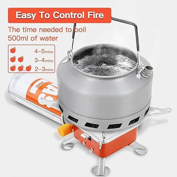 Image of EYUVAA LABEL Alloy Steel Portable Camping Stove for Travel Lightweight Backpack Butane Gas Burner,Compact Cooking Stove,Small Foldable Gas Stove for Hiking,Outdoor Cooking,and Camping(Pack of 2)
