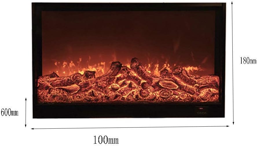 Fireplace Electrical Fire Flame Heater Stove Living Room Burner Wall Mounted Electric Fire with Flames and Can Be Inserted 1000x600x180mm Vision