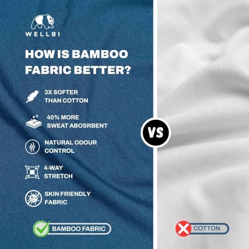 Image of Wellbi Women's Bamboo Crop Top, Soft & Breathable Moisture-Wicking Fabric, Stretchy Eco-Friendly Crop Top for Girls, Lightweight Comfortable Top, Yoga, Gym & Casual Use