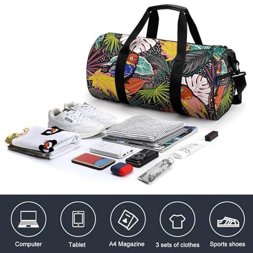 Sac de voyage oiseaux et feuilles idéal pour vos week-ends camping et randonnée - 4