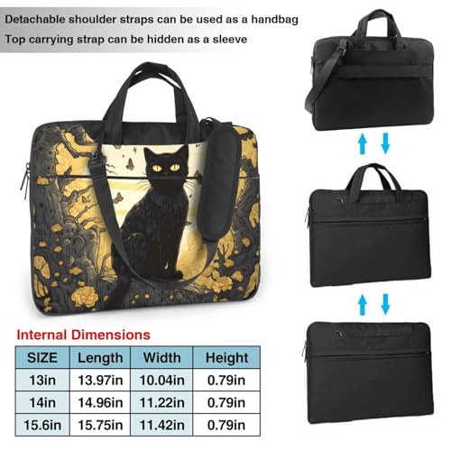 Bolso portátil impermeable Black Cat Halloween 14" miniatura 4