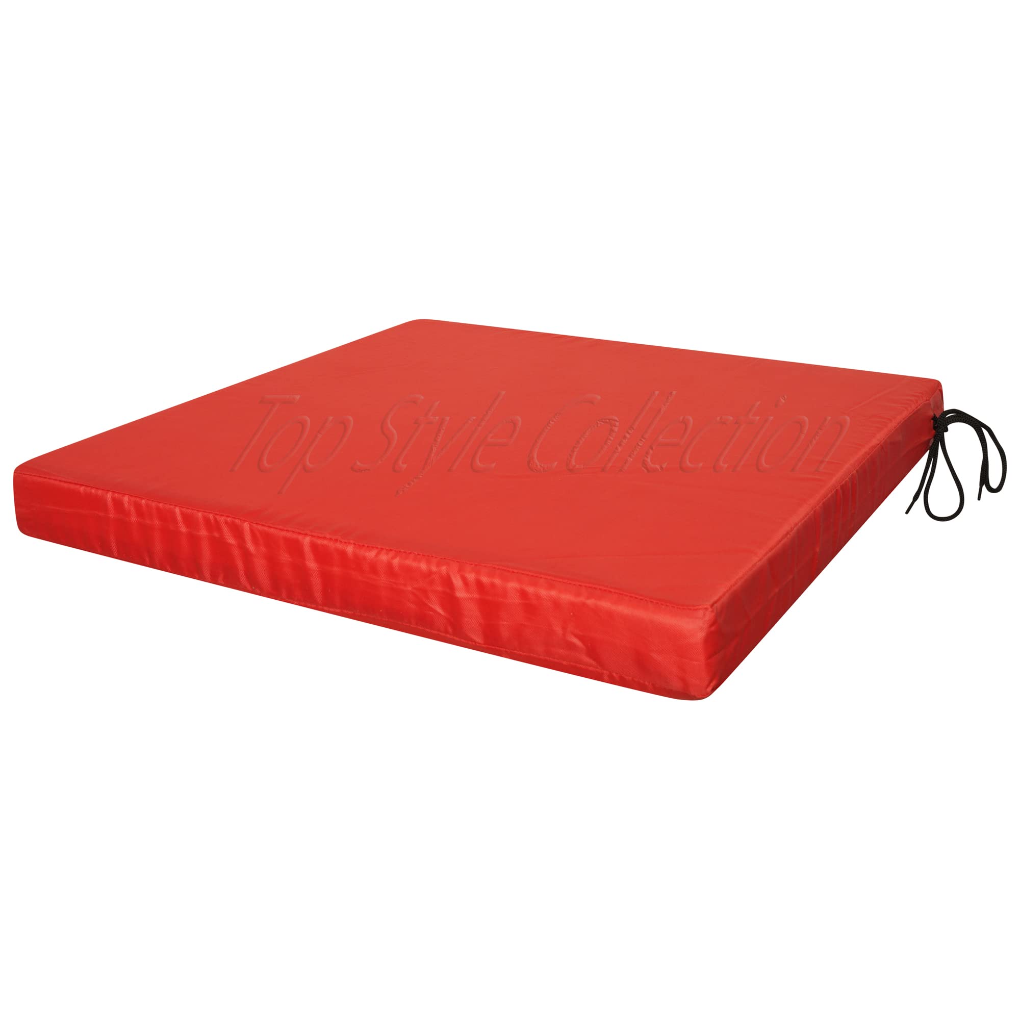 TOP STYLE COLLECTION Waterproof Seat Pads for Indoor/Outdoor Multi-Use, Memory Foam Filling Seat Pads Outdoor Office Garden Patio Chair Cushions Pad (24" x 24" x 2", Red)