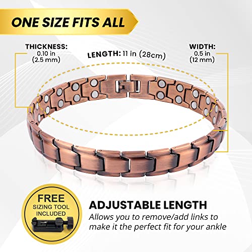 Image of MagnetRX Womens Magnetic Ankle Bracelet - Ultra Strength Magnetic Anklets with 34 Magnets - Titanium Ankle Bracelets for Women