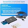 Lettore di carte con chip USB-A + USB-C con NFC,lettore di smart card USB-A +C Lettore DOD per carta d'identità e bancomat compatibile con Windows,Linux e Android,cavo da 95 cm