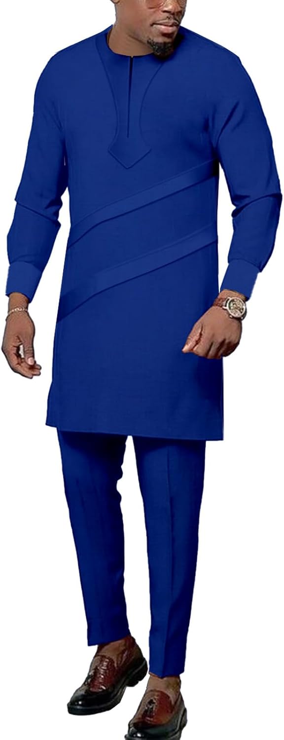 SEA&ALP African Suit for Men Dashiki Outfits Shirt Pants 2 Piece Sets Tracksuit Nigerian Attire Clothing