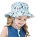 Happy Cherry - Bebé Sombrero con ala Verano para Niños Niñas Infantil Gorra de Pescador Cordón Ajustable Estampado Lindo Bucket Hat Protección Solar para Playa Viajes Azul - 6-36 Meses