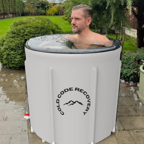 Cold Code Recovery Ice Bath Tub with lid Cold Water Therapy Tub for Recovery and Cold Plunge Portable Ice Bath Plunge Pool Pod Ice Bath Outdoor UK Brand (Grey)