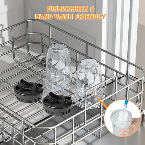 Image of ENVTEK Replacement 18oz Blender Cups for Ninja 2-Pack, Leakproof Lids, Waterproof Writable Labels (24pk) & Cleaning Brush, Compatible with BN401 BN801 BL450 BL480 BL640 NN100 SS401 Foodi Series