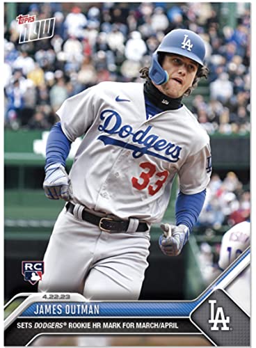 2023 Topps Now James Outman #167 -Rc Sets Dodgers Rookie Hr Mark For March/April- 4/22/23 - Baseball Trading Card- Los Angeles Dodgers. Topps Stated Print Run Of Only 2867 Made! Card Shipped In Protective Screwdown Holder. #TOP26