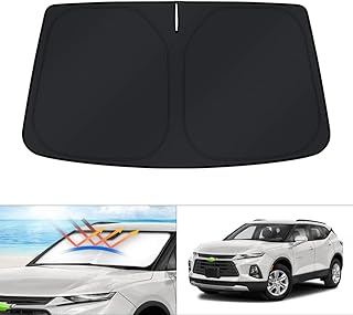 Windshield Sun Shade for 2019-2025 2026 Chevrolet/Chevy Blazer Accessories Window Sunshade Sun Visor Protector Foldable Blocks UV Rays Keep Car Cooler