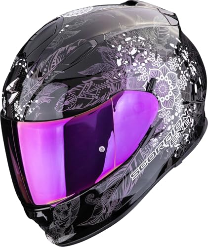 Scorpion EXO-491 Integralhelm Motorradhelm schwarz lila ECE 22.06 zugelassen mit Sonnenblende (XX-Small)