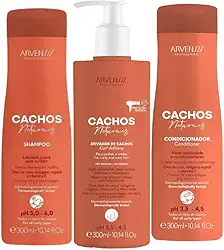 Kit Arvensis Cachos Naturais Ondulados e Cacheados Shampoo + Condicionador + Ativador 300ml