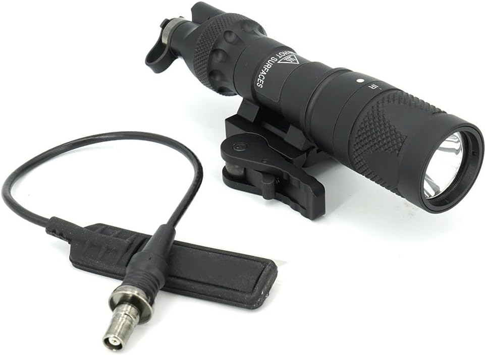 HATSEN Tactical M300V Flashlight IR Light with Flashlight Mount & Remote Pressure Switch Pad, 400 Lumens LED Light for Outdoor Hunting, Fit 20mm Picatinny Rail, Tan