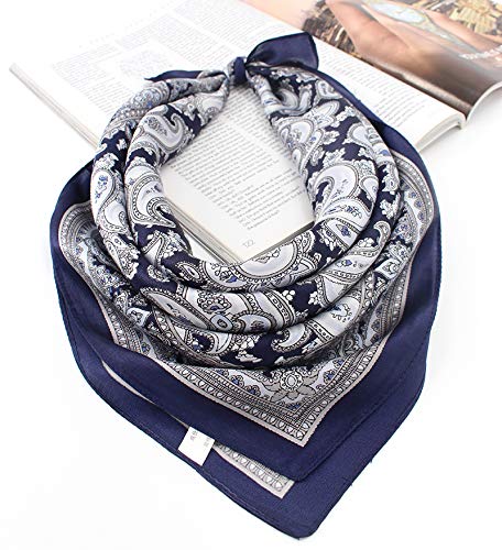 Image of ANDANTINO 100% Mulberry Silk Scarf -21 inch Square Neckerchief with Gift Packed