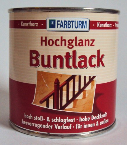 Preisvergleich Produktbild 375 ml Farbturm Kunstharzlack, Weiss Ral 9010, Hochglanz
