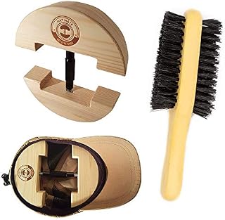 Premium Hat Stretcher with BONUS Hat Brush. HAT MATE. Solid Wood, One Size