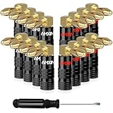 Amxinwang Right Angle Banana Plugs (8 Pairs, 16 Pieces), Closed Screw 24K Gold Plated Speaker Connectors for...
