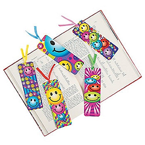 8 Dozen (96) Smiley Face Laminated BOOKMARKS - Smile EMOJI Emoticon PARTY Favors CLASSROOM Rewards Incentives TEACHER