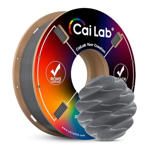CaiLab PETG 3D Printer Filament 1.75mm 200g - PLA+ABS Fusion High Performance, ±0.02mm Accuracy, Strong Odorless Toughness - Industrial/Home DIY & Functional Models for Professionals, Hobbyists (Gray)