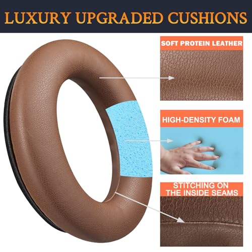 Image of SOULWIT Earpads Replacement for Bose QuietComfort 45 (QC45) /QuietComfort SE (QC SE) /New Quiet Comfort Wireless Over-Ear Headphones, Ear Pads Cushions with Softer Protein Leather - Coffee