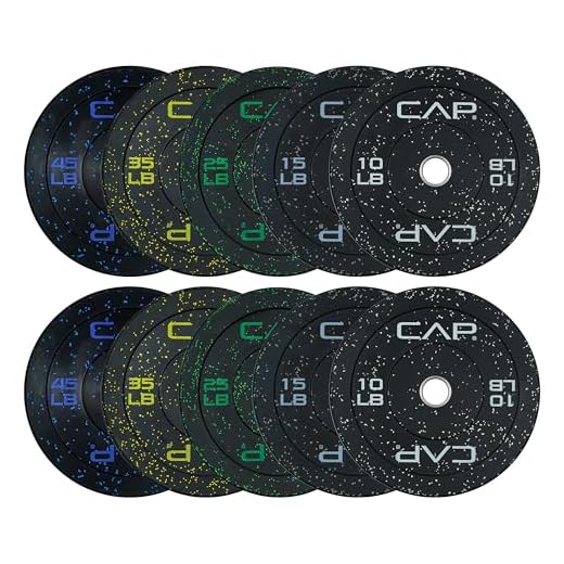 CAP 260lb Economy Speckled Olympic Bumper Plate Weight Set