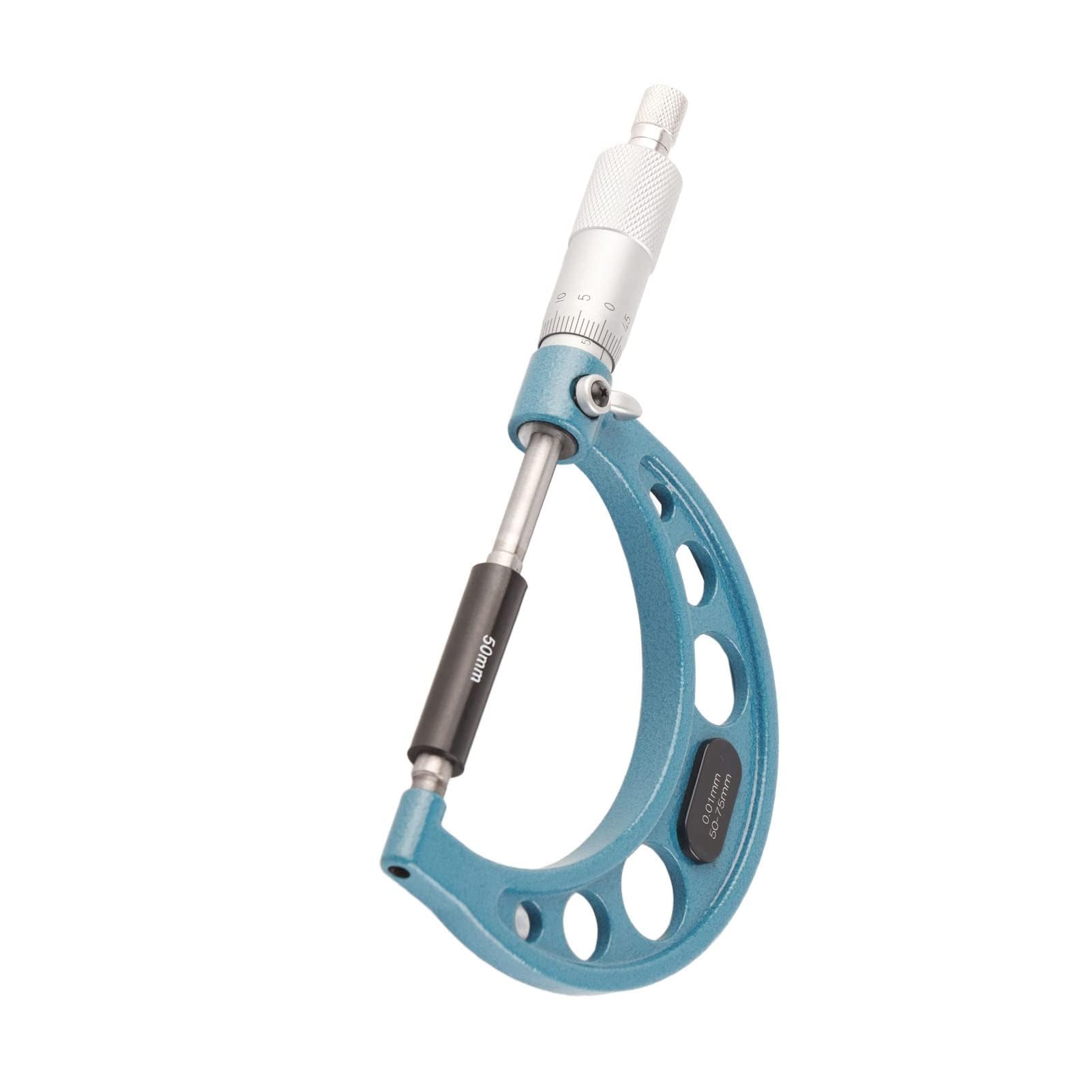 Micromètre Extérieur en Acier Inoxydable Jauge D'épaisseur de Micromètre Extérieur de Haute Précision avec clé 0,01 Mm Outil Micromètre Externe pour une Mesure Précise de (50-75mm)