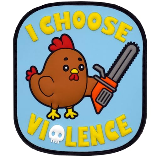 Patch Fiend Chainsaw Chicken PVC Morale Patch, Hook Backed, 3 x 2.75 in