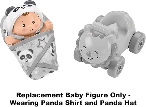 Miniatura 5 de Pieza de repuesto para Fisher-Price Little People Bundle 'n Play Set - GKY41  Figura de bebé de repuesto  Bebé con camisa de panda y sombrero de