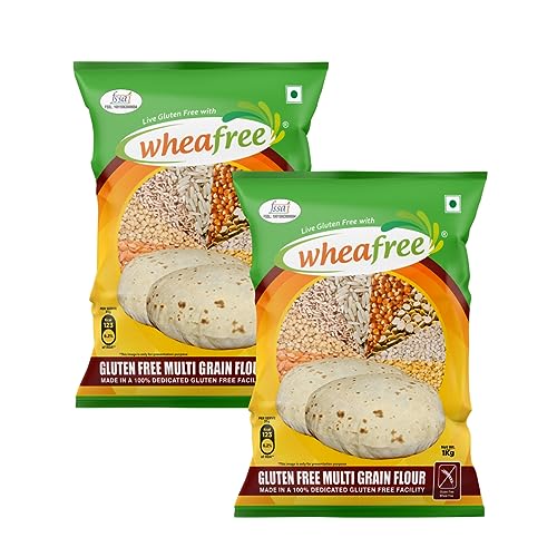 Image of Wheafree Multigrain Gluten Free Flour (Pack of 2-1Kg each) | Soya Free | Lactose Free | Easy to Digest | Suitable for Celiacs | Healthy and Tasty | Vegetarian
