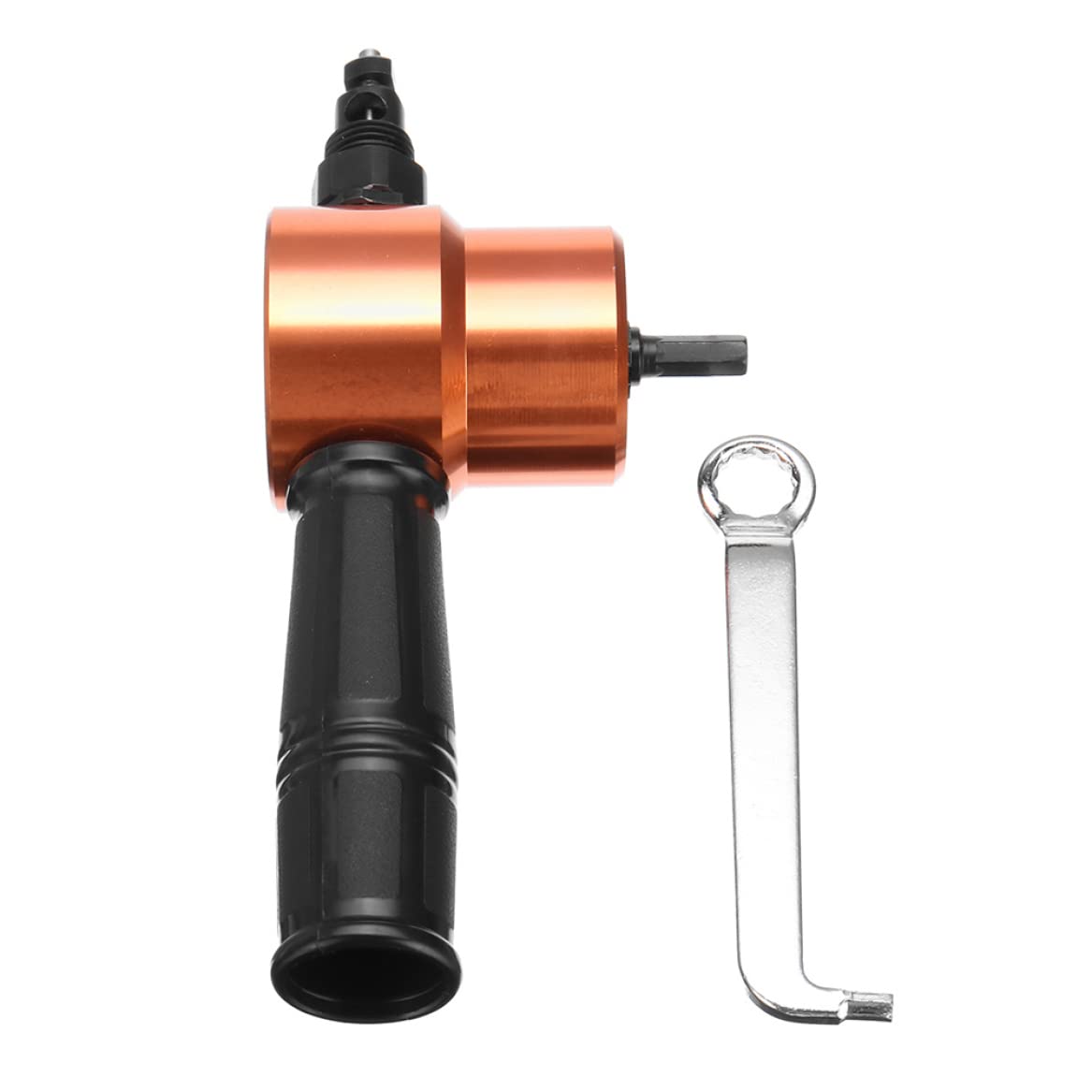Power Drill Nibbler Double Metal Sheet Nibbler Drill Attachment with Wrench Parts Orange power drill nibbler