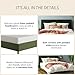 Mr. Kate Daphne Upholstered Queen Bed Frame with Headboard, Velvet Queen Bed Frame, Modern Platform, Olive Green Velvet, Queen