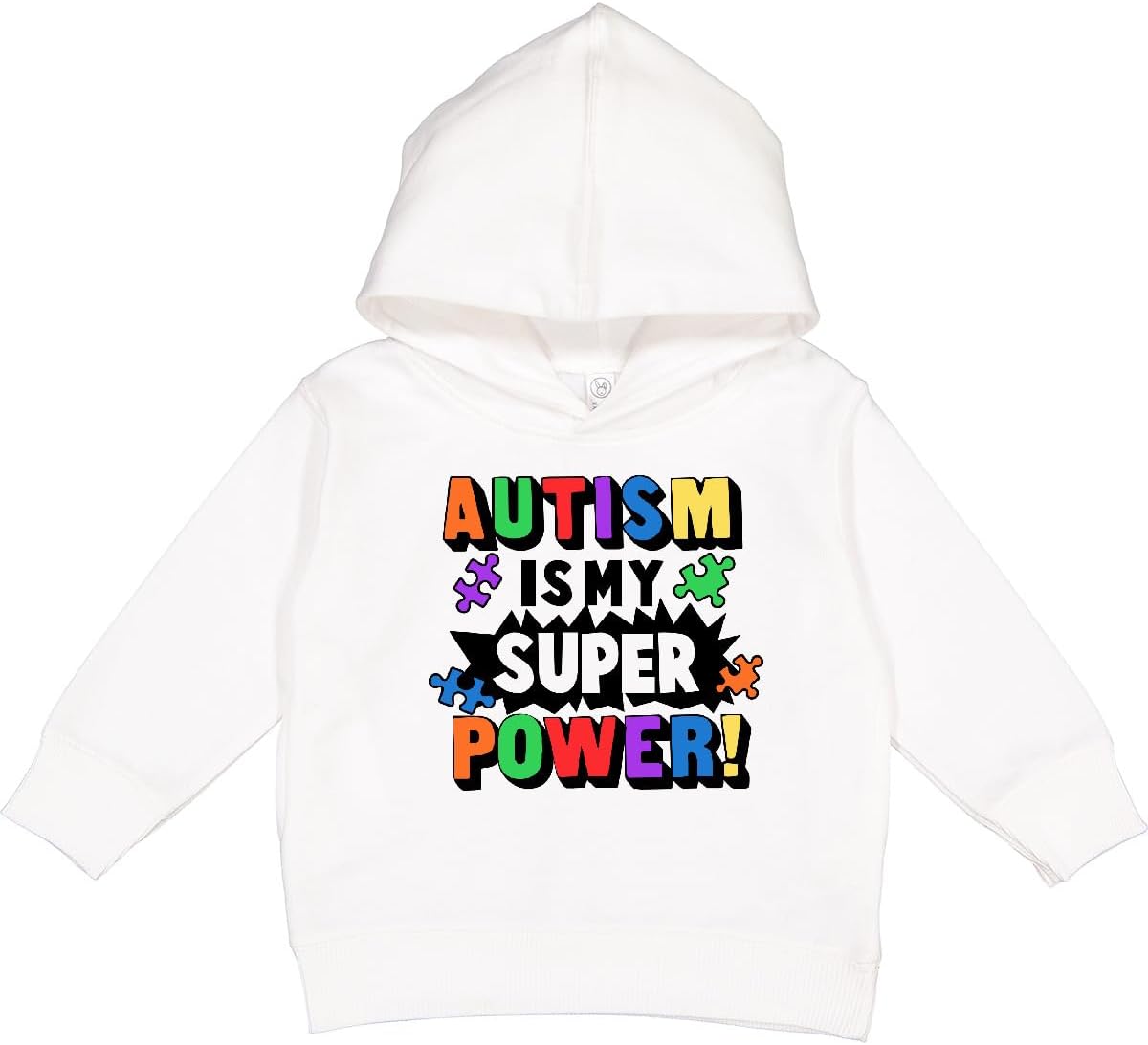 inktastic Autism Is My Super Power with Puzzle Pieces Toddler Hoodie