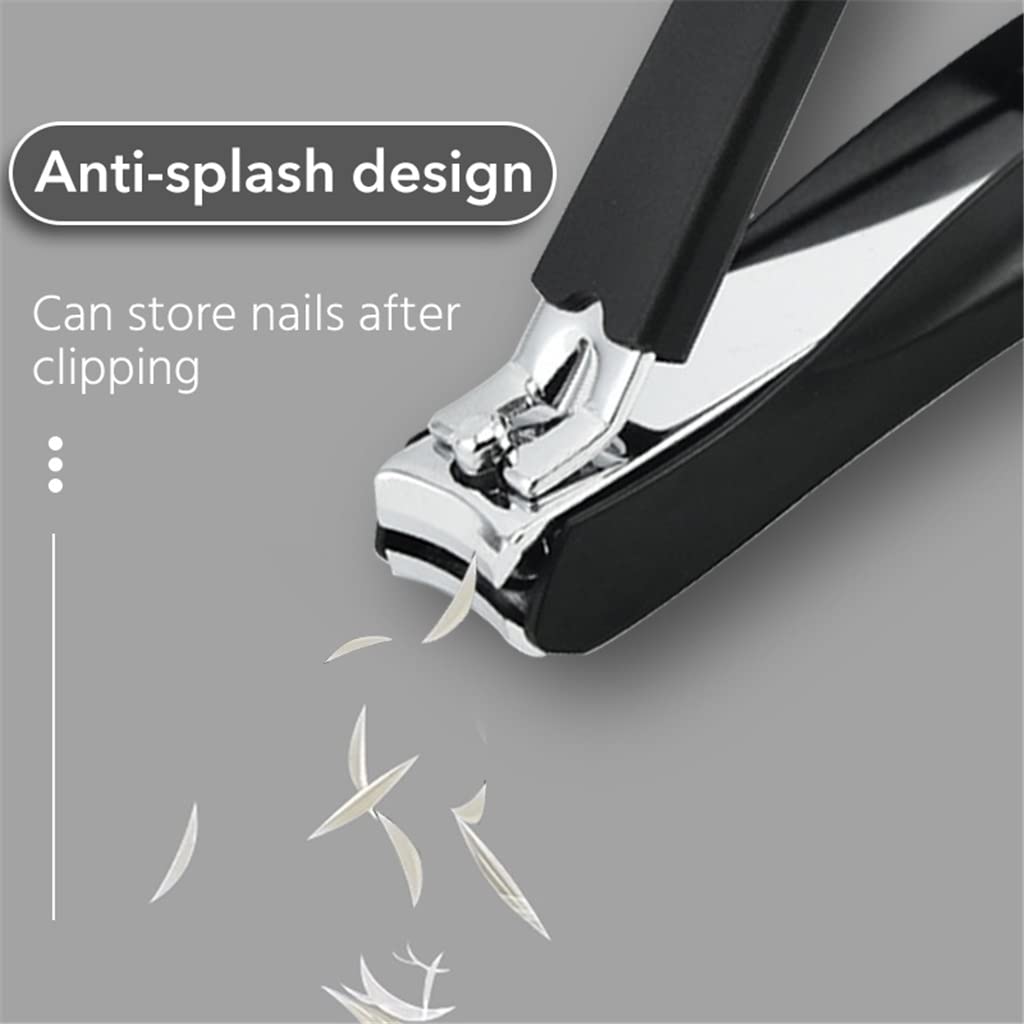 Nagelknipser aus Edelstahl für Zehennägel, mit Spritzschutz, scharfer Trimmer, Pediküre, professionelle Nagelfeile