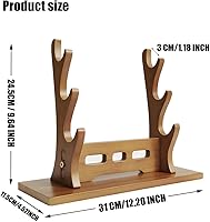 Vista 3 de Soporte katana de 3 niveles, soporte de hoja de cosplay, soporte de espada de madera para espada samurái, soporte de sable de luz, exhibición Tanto